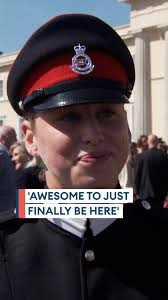 It's just awesome to just finally be here"🗣️ An all-female banner party  has participated in the Royal Military Academy Sandhurst Sovereign's Parade  for the first time ever🫡 Company Sergeant Major Brunton of