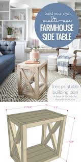 Diy Farmhouse Side Table Building Plan Build This Versatile Multi Use Farmhouse End Table To U Farmhouse End Tables Farmhouse Furniture Plans End Table Plans