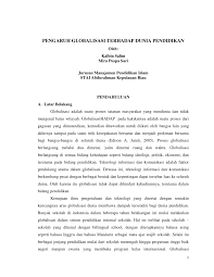 Jelaskan dampak globalisasi terhadap budaya indonesia! Pdf Pengaruh Globalisasi Terhadap Dunia Pendidikan Oleh