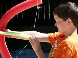 For the arrow, use a straw with a weight at the tip. Pool Noodle Sailboat Ziggity Zoom Family Kids Bow And Arrow Summer Activities For Kids Pool Noodle Crafts