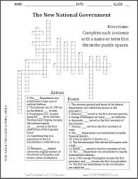 Create and print your own crosswords, word searches, and more. New National Government Crossword Puzzle Student Handouts