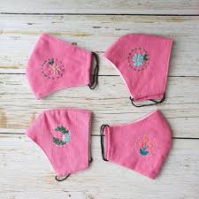 35 Masks Hand Embroidery Cotton Face Mask With Filter Pocket 3 Etsy Hand Embroidery Face Mask Embroidery