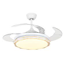 Modern Withe Ceiling Fan With Led Light Remote Control Qm8175 With Images Ceiling Fan With Light Led Ceiling Fan Chandelier Fan