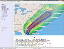 Path and Wind Speeds for Hurricane Arthur