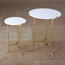 Pavlova Hollywood Regency Brass White Marble Side Table 12 Inch In 2020 White Marble Side Table Marble Top Accent Table Marble Side Tables