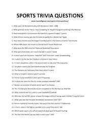 What advice would you give your parents regarding the importance of exercise. 72 Best Sports Trivia Questions And Answers Learn New Facts