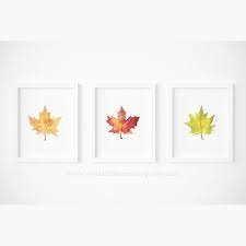 Set Of 3 Fall Leaves Printable Wall Art Watercolor Fall Leaves Etsy In 2020 Printable Wall Art Wall Printables Fall Leaf Decor