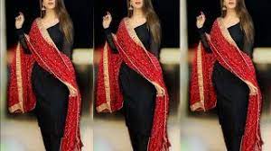 Contrast colour dupatta with grey suitgrey kurti matching leggingsoffice wear kurti. 15 Black Suit With Contrast Dupatta Plain Black Suit With Contrast Dupatta Youtube