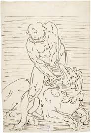 Hercules Forcing Apart The Jaws Of The Nemean Lion The Collection Museo Nacional Del Prado How to draw a lion roaring for beginners. hercules forcing apart the jaws of the