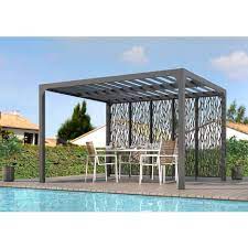 Maybe you would like to learn more about one of these? Pergola Bioclimatique Alu 5 Panneaux Moucharabieh Gris Pour Cote 3 60 M Protection 10 80 M2 Pas Cher A Prix Auchan