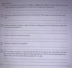 My only thought was that cell death occurred at a higher. Questions 1 Describe The Shape Of The Growth Curve Chegg Com