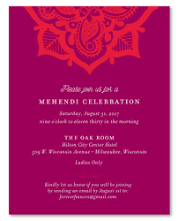 Find customizable mehndi invitations & announcements of all sizes. Mehndi Insert Cards On Purple 100 Recycled Paper Henna Flower