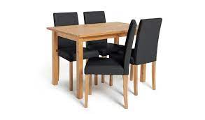 Collections can seat up to four, up to six and up to eight people comfortably and stylishly. Buy Habitat Ashdon Solid Wood Dining Table 4 Black Chairs Dining Table And Chair Sets Argos