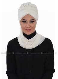 Hazir Sifon Turban Krem Ayse Turban Tasarim Basortusu Turban Basortusu Turbanlar