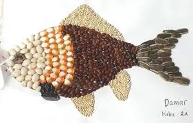 Agar rapi, selalu gambar sketsa pada media. 79 Contoh Gambar Kolase Biji Bijian Ikan Padukata Com