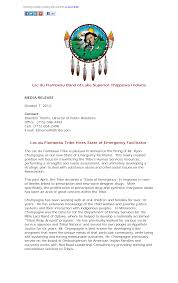 Lac du Flambeau Band of Lake Superior Chippewa Indians Lac du Flambeau  Tribe Hires State of Emergency Facilitator