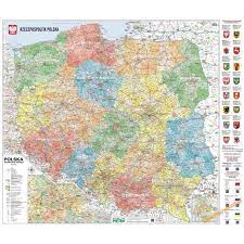 Zobacz jakie są skróty i oznaczenia polskich tablic rejestracyjnych. Mapa Scienna Polska Adm Drog Z Tab Rej 1 500 Tys Wym 164x136pietka