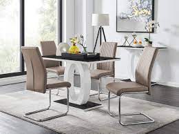 Maybe you would like to learn more about one of these? Furniturebox Uk Giovani Black White High Gloss Glass Dining Table Set And 4 Chairs Seats 4 Grey Cappuccino Chairs Buy Online In Dominica At Dominica Desertcart Com Productid 94767540