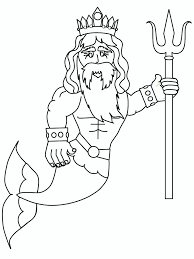 Merman with trident coloring page. Merman Coloring Cartoon Coloring Pages Mermaid Coloring Pages Coloring Books
