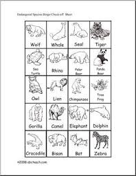 Bingo Cards Endangered Animals Primary Elem Check Sheet Preview 1 Bingo Cards Writing Forms New Teachers