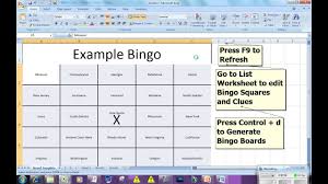 Bingo Card Generator Microsoft Excel Free Download