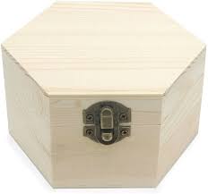 There are plans for a standard jewelry chest, a twister jewelry box, and a dovetailed keepsake box plan. Amazon Com Aveson Plain Unfinished Box Hexagon Unpainted Wooden Jewelry Box Diy Storage Chest Treasure Case Side Length 2 5 Height 2 7