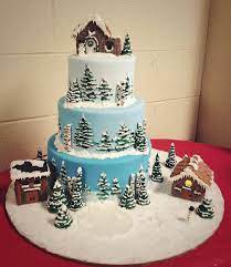 Christmas Village Cake Christmas Christmas Cake Designs Christmas Cake Winter Wonderland Cake