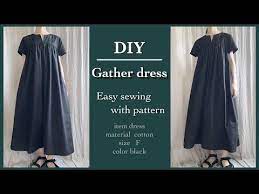 aラインワンピースの作り方 型紙付き スクエアネック how to make a a line dress youtube ワンピース作り方 ワンピース ワンピース 型紙 無料