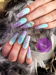 Ombre Mermaid Nail Design Mermaid Nails Mermaid Nail Art Nail Designs