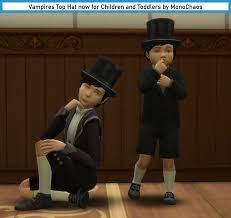 I have vampire mods, ghost mods, social mods, death mods, pregnancy mods, along with blogs along with sims 3 & 4 house builds and more! Vampires Top Hat Now For Children And Toddlers By Monochaos Monochaos S Sims 4 Cc Blog