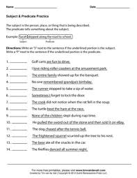 Subject And Predicate Worksheets First Grade Language Arts Worksheets