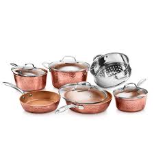 Gotham Steel Copper Cast 5 Piece Cookware Set Non-Stick Pots And Pans Set  Dishwasher & Oven Safe - Walmart.Com