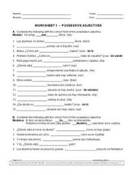 spanish possessive lesson plans worksheets lesson planet