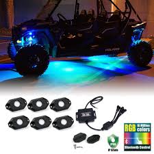 6pc Bluetooth Dynamic Colorshift Rgb Led Rock Lights Led Factory Mart