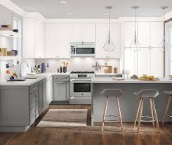Hollings Maple Snowflake And Iron Grey The On Trend White And Gray Color Scheme And T Custom Kitchen Cabinets New Kitchen Cabinets Kitchen Cabinets Home Depot