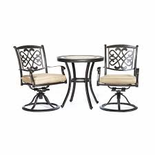 Find the perfect patio furniture & accessories for your outdoor space. 3 Piece Outdoor Furniture Bistro Set Outdoor Patio Dining Table Chair Set Swivel Rocker Chairs And Cast Aluminum Coffee Table Black Gold Walmart Com Walmart Com