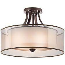 Not much of the top area is exposed but the rest of the light is elegant and rich in. Kichler Lacey 20 Wide Bronze Ceiling Light Fixture T1214 Lamps Plus Bronze Ceiling Lights Semi Flush Ceiling Lights Ceiling Lights