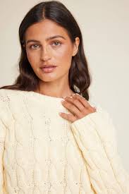 Line of Oslo Emma Cable Knit Jumper (butter yellow)