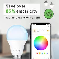 Smart Wifi Rgbw Light Bulb Multicolor No Hub Required 4 Pack Linkind Smart Home Security System Professional Led Lights