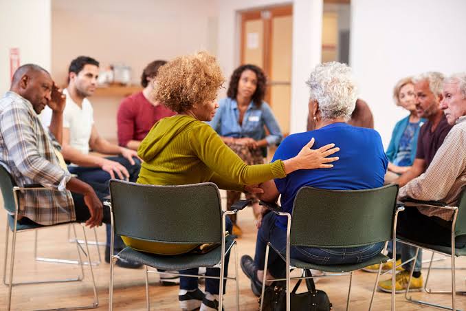 A support group for people who are going through something difficult or who live with someone who has special needs.