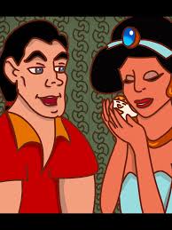 Just a dumb cartoon reimagining I did of Jasmine and Gaston😂 I actual...