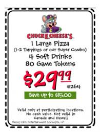 Chuck E Cheese Coupon No Expiration 80 Tokens Pizza Drinks Chuck E Cheese Printable Coupons Chucky Cheese Birthday Party