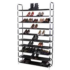 Songmics 10 Tier Shoe Rack Schuhaufbewarung Schuhregal Holzschuhregal