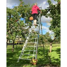 Traditional wooden fruit harvest ladder are made in maine. 14ft Fruit Picking Tripod