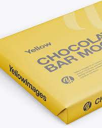 Paper Chocolate Bar Mockup Halfside View High Angle Shot In Packaging Mockups On Yellow Images Object Mockups