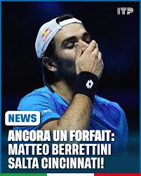 😢 Berrettini rinuncia anche al Masters 1000 di Cincinnati: è il quarto  stop consecutivo Matteo Berrettini non prenderà parte al torneo di  Cincinnati 2025, uno degli appuntamenti chiave del circuito ATP. Al