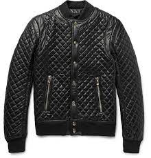 Balmain Quilted Leather Bomber Jacket Vestuario Masculino Vestuario Masculino