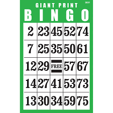 Make printable bingo cards or digital bingo cards in minutes! Giant Print Bingo Card Green