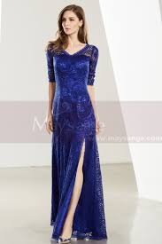 Check spelling or type a new query. Robe Dentelle Bleu Roi Sexy Avec Manches Et Fente Sur Le Cote Ref L1913 Robes De Soiree