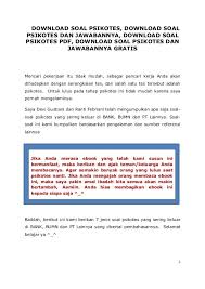 Download soal psikotes kerja pdf contoh di sini hanya untuk bahan belajar saja. Soal Dan Jawaban Psikotes Pdf Peranti Guru